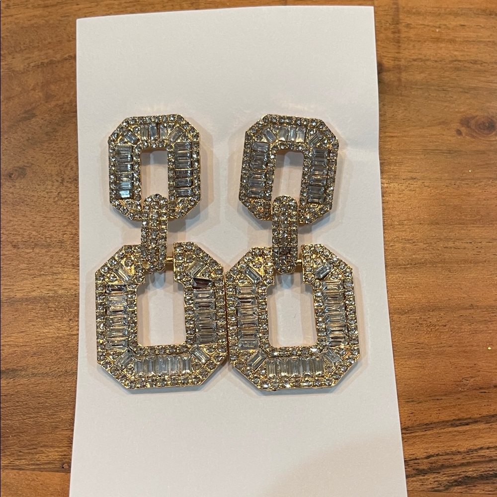 Elegant Gold and Silver Geometric Earrings